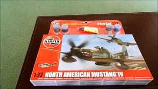 In box review of Airfix Mustang Mk IV kit noA55107 172 [upl. by Kosak]