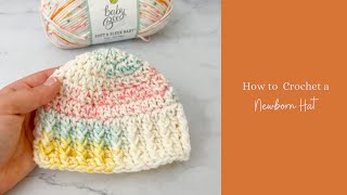 How to Crochet a Baby Hat A QUICK and EASY Tutorial [upl. by Trudy]