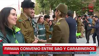 Firma de convenio entre SAG y Carabineros  24 Horas TVN Chile [upl. by Fleurette382]