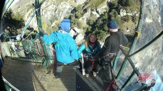 Doing the Shotover Canyon Swing at Queenstown [upl. by Kred744]