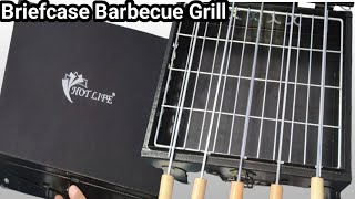 Foldable Barbeque Grill Charcoal Briefcase  Portable BBQ Maker Barbeque Grill Machine [upl. by Joselow685]