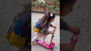 Priyanka karki cute daughter aayanka in mini scooter 😱 priyankakarki shortsvideo shorts [upl. by Aymer616]