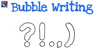 How to Draw Bubble Writing Real Easy  Punctuation Marks [upl. by Ahsanat]