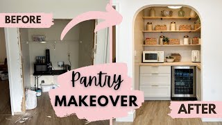 DIY Pantry Makeover Video  Turn a Laundry Room into Dream WalkIn Butlers Pantry in Kitchen [upl. by Cherrita]