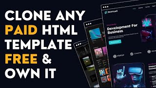 Clone amp Download Any Paid HTML Template For Free  Edit With Live Visual amp Upload Live [upl. by Uohk]