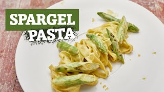 Cremige Pasta mit Spargel und Bärlauch  Spargel Rezept  Vegan [upl. by Meryl483]