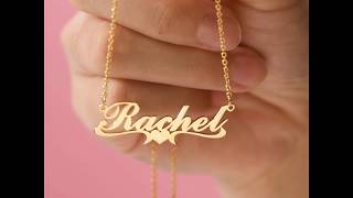 Yafeini Customized Rachel Style Name Necklace With Gold Plated [upl. by Ambrose]