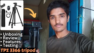 TPZ 3366 Tripod Detailed review ⚡ Unboxing Durability Mic amp Remote testing TrakinTech [upl. by Anirtik]