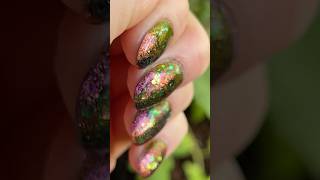 🍂🍃💅 DIY Gel Nails Autumn Chrome  Glitter [upl. by Tesler991]