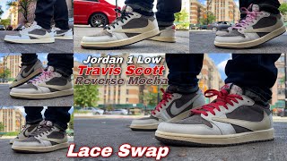 Jordan 1 Low REVERSE MOCHA “Travis Scott” Lace swap [upl. by Eiruam]