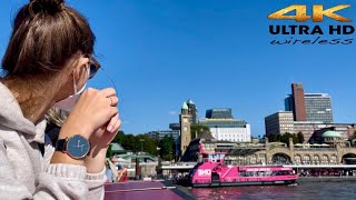 4K HDR Sunny Day Hamburg City Ferry Boat Riding Amazing View of Hamburg River  Germany 🇩🇪 2021 [upl. by Nort]