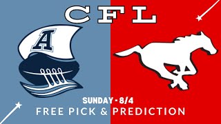 CFL Free Pick Argonauts Vs Stampeders for Sunday 84  CFL Picks And Parlays [upl. by Oswin]