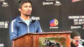 Manny Pacquiao vs Adrien Broner press conference and face offAB goes off on Al Bernstein [upl. by Aloz274]