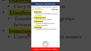 Classification of Enzymes Biochemistry  by Imran Yaseen [upl. by Yeruoc]