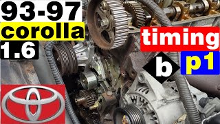 how to replace timing belt water pump 1993 97 toyota corolla 16 timing belt water replacement part1 [upl. by Bromley464]