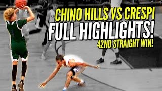 LaMelo Ball Hits Halfcourt Shots Like Layups Chino Hills vs Crespi FULL Highlights [upl. by Sirod]