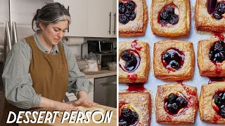 How To Make Blueberry Cream Cheese Danish With Claire Saffitz  Dessert Person [upl. by Myra851]