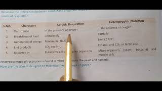 Difference Between Aerobic Respiration And Heterotrophic Nutrition class 10 [upl. by Sanfourd]