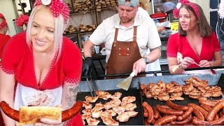 Giant Street Food Fest Grilled Meat Paradise Grillfest Lagoo Snagov Bucharest Romania [upl. by Cl]