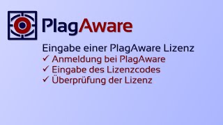 Plagiatsprüfung mit PlagAware Eingabe eines Lizenzcodes [upl. by Yadseut]