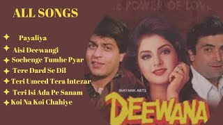 Deewana Movie All SongsShahrukh Khan Divya Bharti And Rishi Kapoor [upl. by Budding]