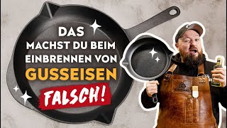 GUSSEISEN EINBRENNEN  So gehts richtig  BBQ Madness [upl. by Mot]