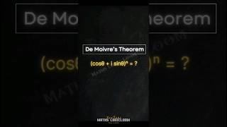 De Moivres Theorem😍🔥 youtubeshorts ytshorts shorts [upl. by Soloman403]