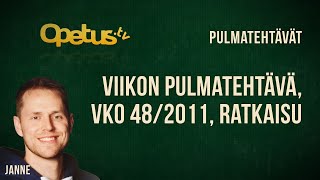 Viikon pulmatehtävä vko 482011 ratkaisu [upl. by Hilde]