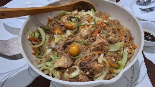 Special BihonPancit Guisado with Native ManokSpecial Rice Sticks Noodles with Organic Chicken [upl. by Wylma]