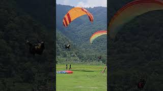 Paragliding Pokhara NepalTandemflight Paragliding Landing🇳🇵🪂 [upl. by Lucine277]