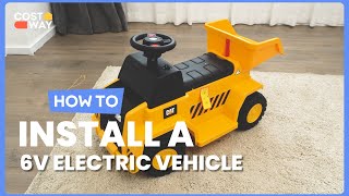 How to Install the 6V Electric Licensed Caterpillar Construction Vehicle  19834276 costway howto [upl. by Del]