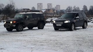 Land Rover Freelander 2 Tayota FJ Cruiser off road [upl. by Bronson]