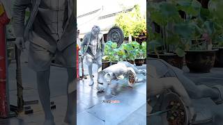 man picks up fallen statue 🤩 shortsvideo [upl. by Burn]