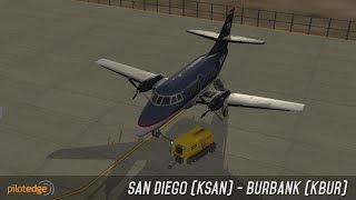 XPlane 10  JRollon Jetstream 32  IFR  San Diego KSAN  Burbank KBUR  PilotEdge  Full ATC [upl. by Bergess307]