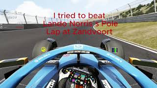 Can I beat the f1 pole lap at zandvoort 2024 [upl. by Tillie207]