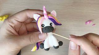 Лепка из воздушного пластилина Единорог  unicorn modeling from plasticine tutorial [upl. by Inalaeham]