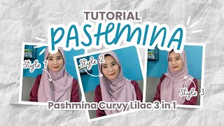 Tutorial Pashmina Curvy Lilac 3 in 1 [upl. by Antonin]