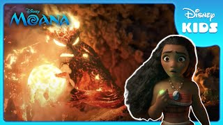 The Final Battle with Te Kā 🔥  Moana  Disney Kids [upl. by Takken]