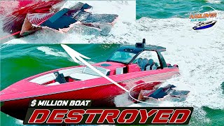 Million Dollar Boat Hull Destroyed Haulover Inlet Boats [upl. by Duong]