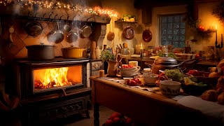 Cozy Wood Stove Ambience  Sounds of a Country Kitchen in Winter  6 Hours [upl. by Ynney]