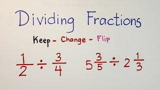 How to Divide Fractions Whole Numbers and Mixed Numbers Keep  Change  Flip Method [upl. by Lesig914]