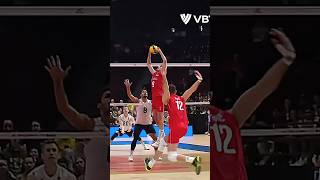 Quick thinking by Jovovic with a smart setter dump 🧠 epicvolleyball volleyballworld volleyball [upl. by Irrek]