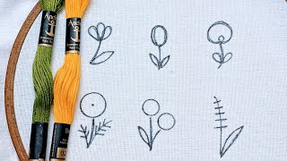 VERY VERY EASY LITTLE FLOWER EMBROIDERY DESIGNS FOR BEGINNERS5 MINUTE HAND EMBROIDERY [upl. by Haran]