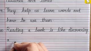 10 Lines on Books  How to improve Handwriting for Beginners  Four Line Note  English 331 [upl. by Trebleda]