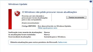 Windows update erro 80072EE2 Correção  SennaTutoriais [upl. by Barbarese]