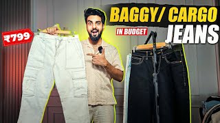 MOST Stylish amp Budget BaggyCargo Jeans Haul Budget Jeans From rs1000 😍 Lakshay Thakur [upl. by Deer415]