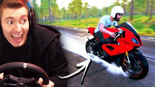 THE CREW 2  PILOTEI UMA MOTO com VOLANTE BMW S1000RR [upl. by Haneehs]