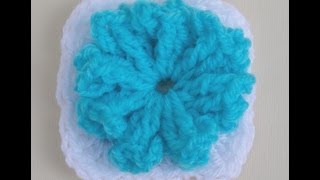 Lelas Flower Crochet Granny  Flower can be made seperate [upl. by Alrrats156]