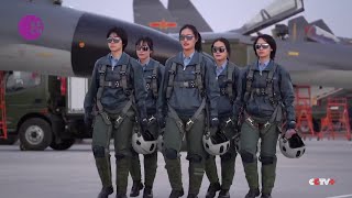 First batch of five female cadet pilots of J11B fighter jet complete solo flight [upl. by Terag105]