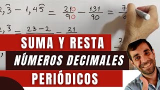 Suma y resta de números decimales periódicos puros y periódicos mixtos  operaciones con decimales [upl. by England]